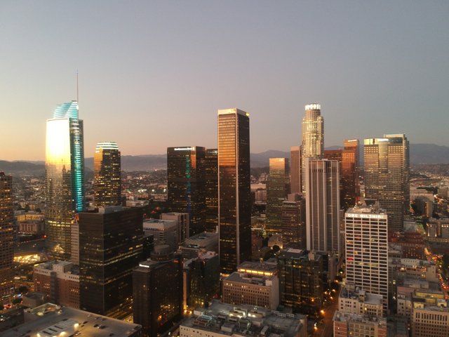 The Majestic Los Angeles Skyline at Sunset
