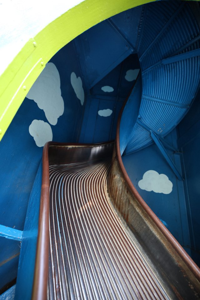 Inside a Whimsical Slide at Fantasyland Playground