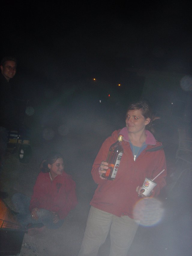 Smoky Night Gathering with Bottle and Burger King Cup