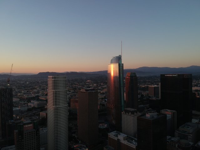 Sunset over the Los Angeles Skyline