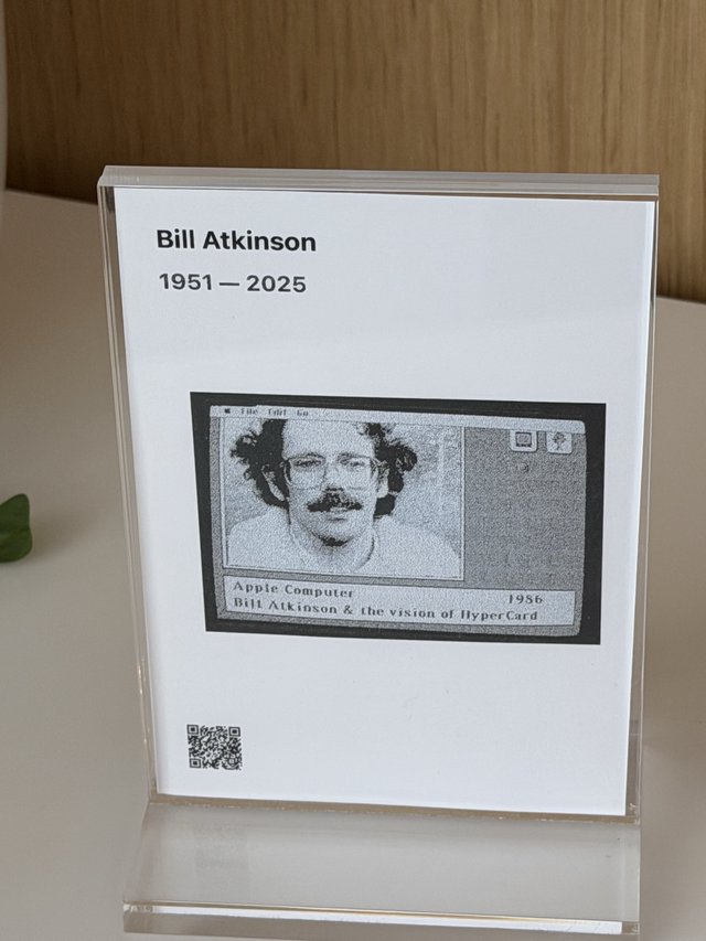 Bill Atkinson Memorial Display with HyperCard Vision