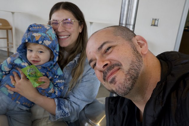 Family Selfie at Home with Toddler