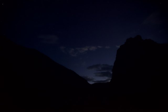 Mountain Range under a Starry Night Sky