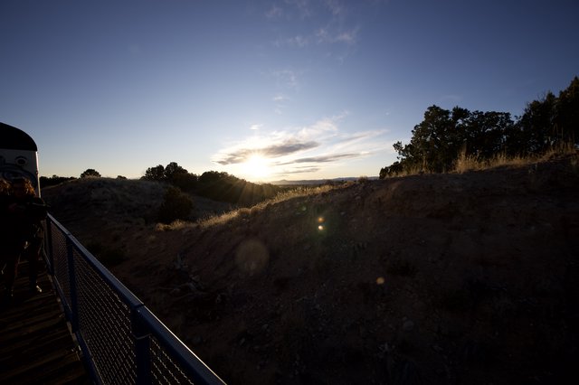Sunset View from Train Through Desert Canyon