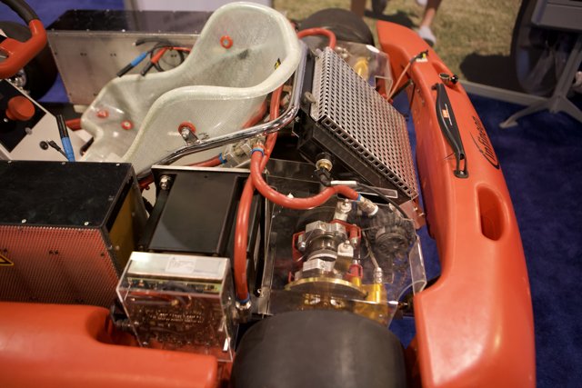Red and Black Kart with Motor and Engine