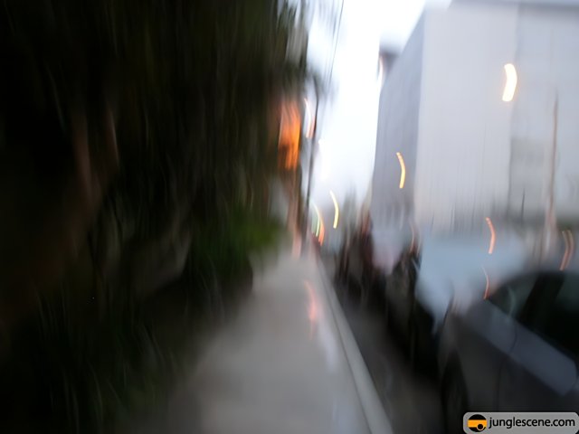 Blurry Urban Street at Night