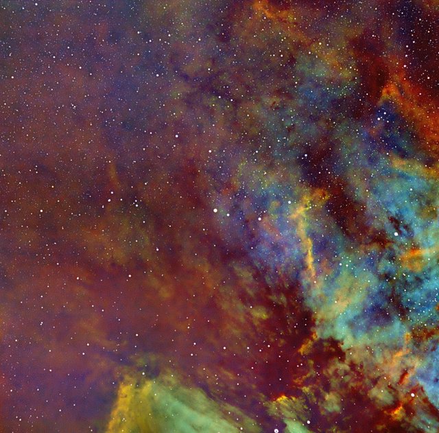 IC 5070 Pelican Nebula in SHO Palette - Mosaic Detail