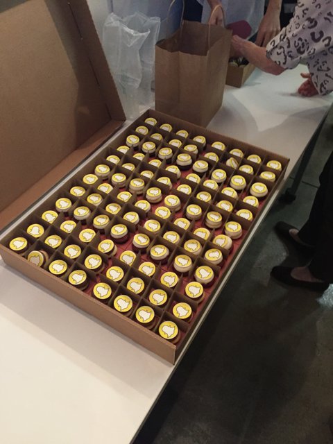 Yellow and Brown Cups in a Box