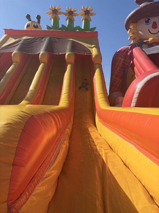 Giant Inflatable Slide at Outdoor Festival