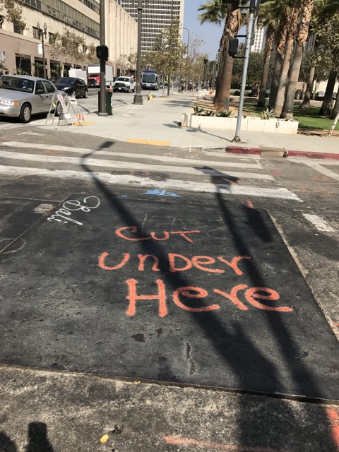 Cut Under Here Street Sign in LA