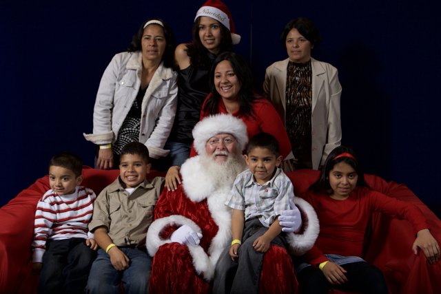 Family Festive Photo with Santa Claus