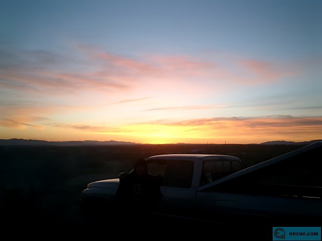 The Man and His Pickup Truck at Sunset