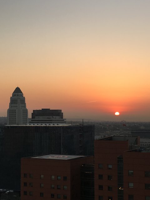 Sunset over the City Skyline