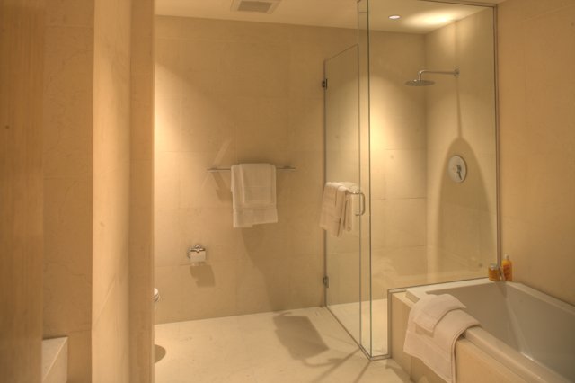 Refreshing Shower in a Cozy Bathroom