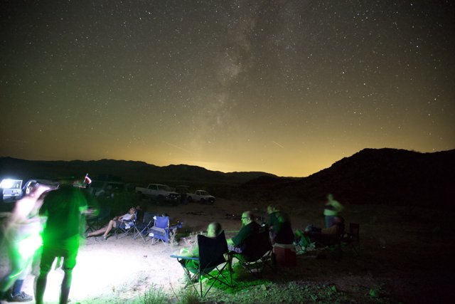 Desert Camping Under the Starry Night Sky
