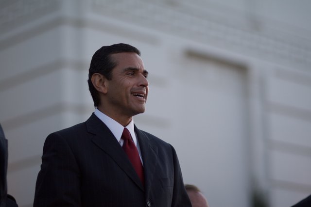 Antonio Villaraigosa Smiling in a Formal Suit