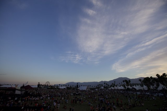 Coachella Crowd under a Beautiful Sky