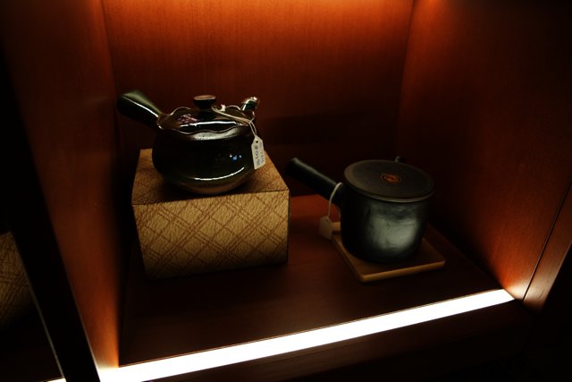 Elegant Tea Set Display in San Francisco's Japan Center Malls