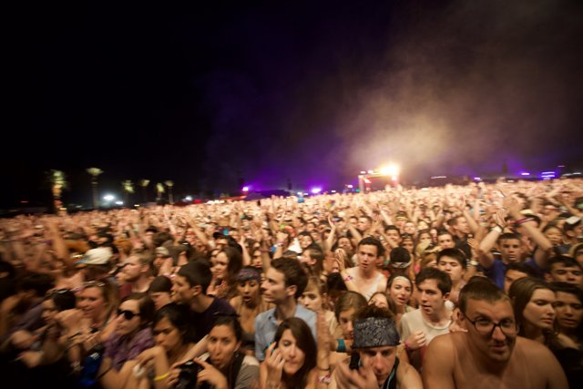 Coachella Crowd Under the Night Sky