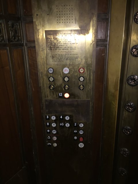Golden Elevator Keypad