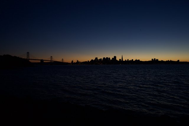 San Francisco Skyline Silhouette at Sunset