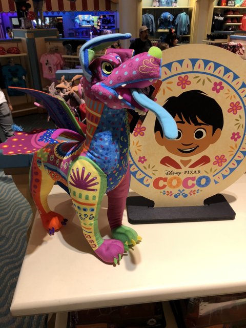 Colorful Dragon Toy on Display at Disneyland Resort