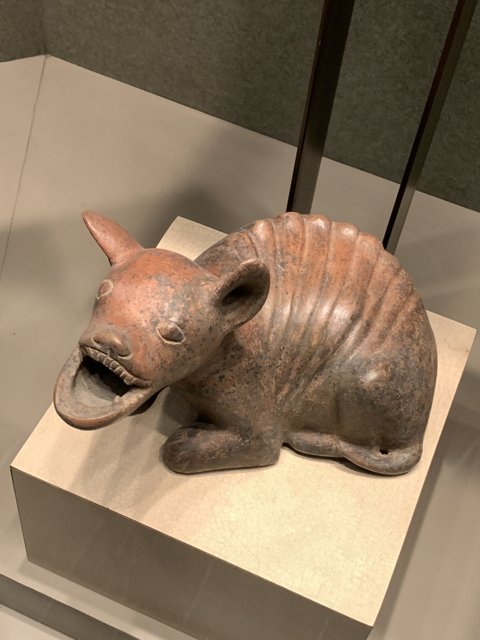 Bronze Dog Statue with Open Mouth
