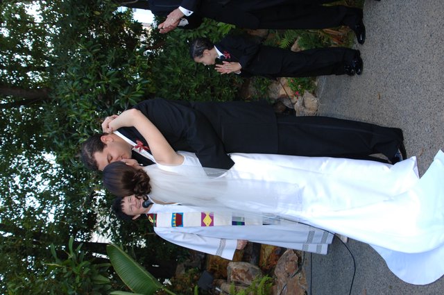 First Kiss at Outdoor Wedding Ceremony 2006
