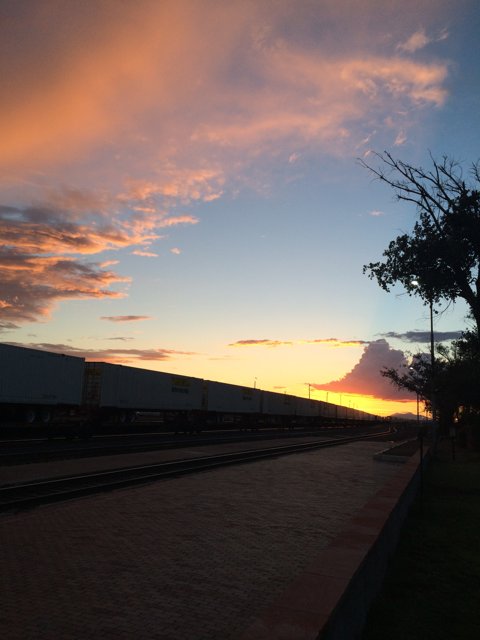 Sunset Train Journey