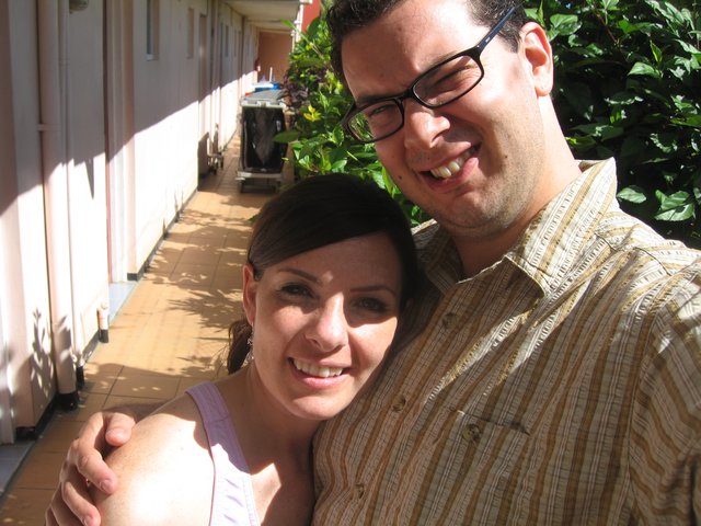 Dave and Penelope Smiling Together at Resort
