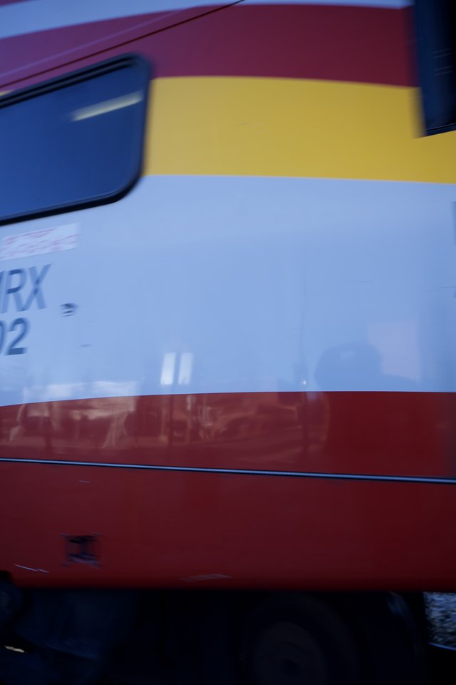 Vintage Railroad Car Detail at Sunset
