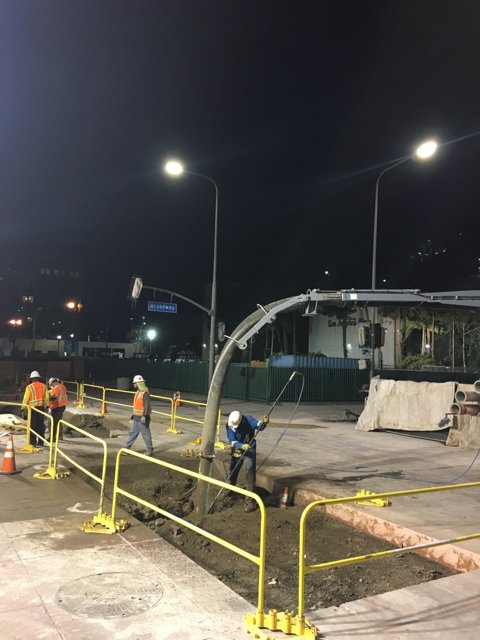 Nighttime Construction Work in Los Angeles