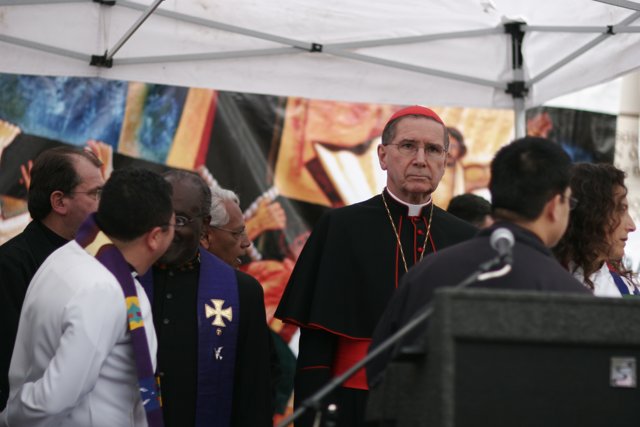 Bishop Mahony addresses an audience in 2006