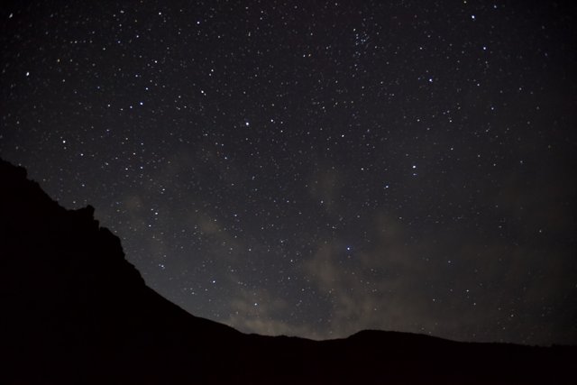 Starry Night Sky Captivates with Nebula and Milky Way