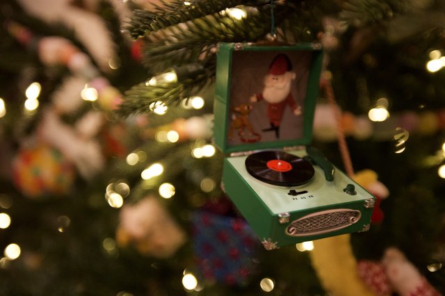 Vintage Record Player Christmas Tree Ornament