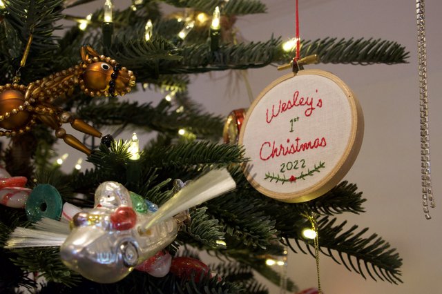 Wesley's First Christmas Embroidered Tree Ornament 2022