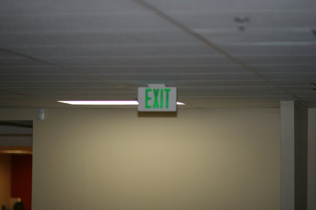 Green Exit Sign in Architecture