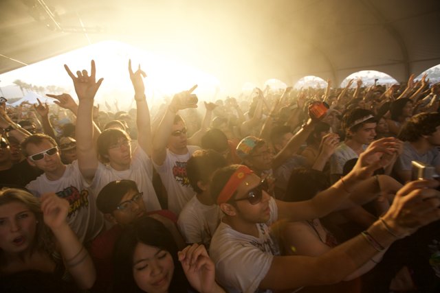 Coachella Concert-goers Raise Hands in Excitement