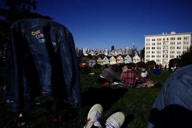 Relaxing at Alamo Square