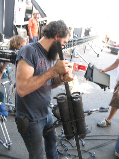Bearded Musician in Action