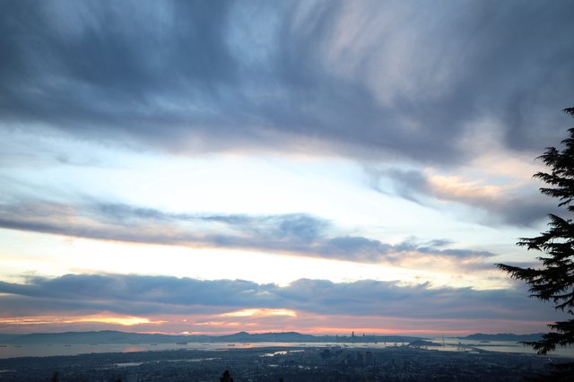 Dramatic Sunset Over San Francisco Bay from Chabot