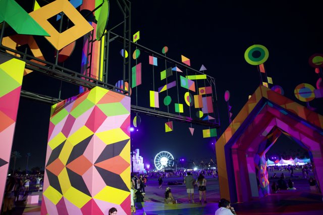 Geometric Play: A Colorful Night at Coachella 2024