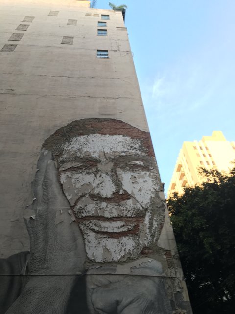 Mural of a Man on a Los Angeles Building