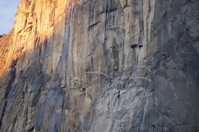 El Capitan's Granite Face at Golden Hour