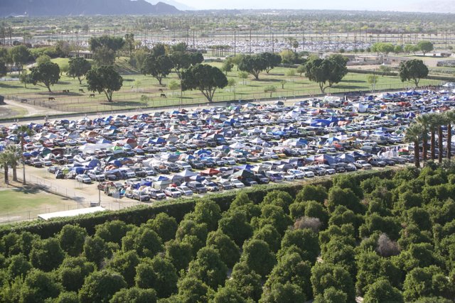 A Bird's Eye View of the Packed Parking Lot