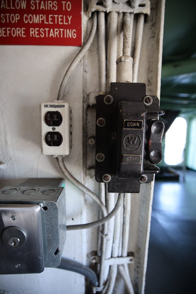 Vintage Elevator Control Panel on USS Hornet