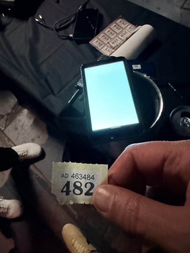 Transit Ticket Number 482 in Dimly Lit Setting