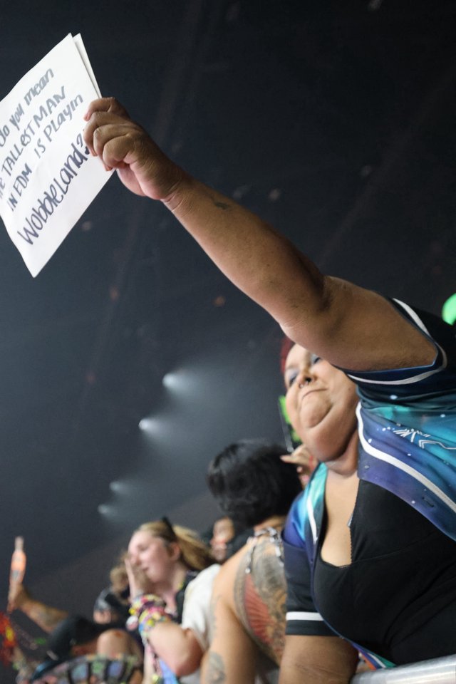 Fan Holds Cheeky Sign at Wobbleland EDM Festival