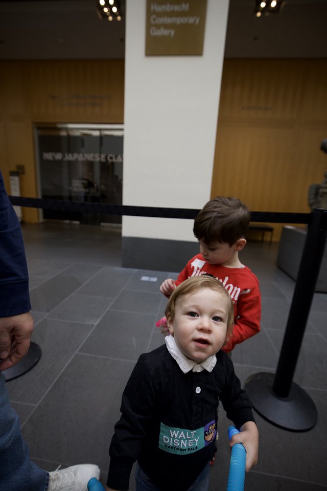 Young Children Exploring Asian Art Museum Gallery