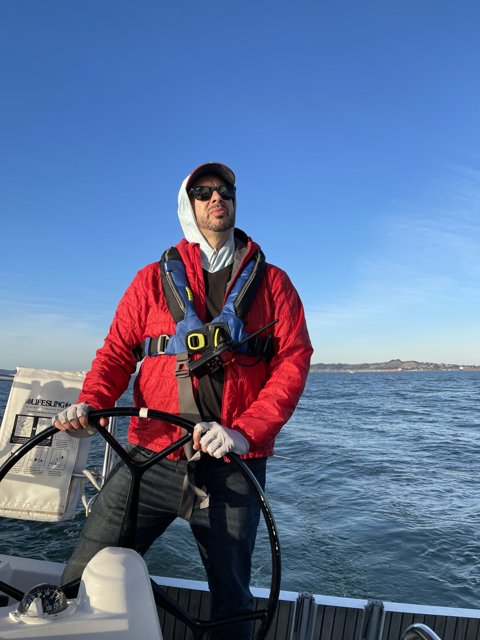 Captain Dave B Steers his Vessel Across San Francisco Bay
